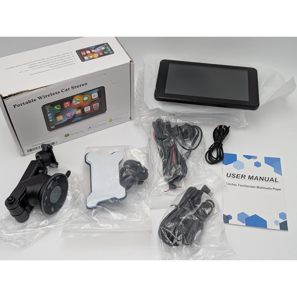 Portable Wireless Car Stereo Apple CarPlay Android Auto Backup Camera 9" Screen